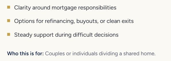 Divorce property support details