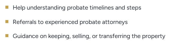 Probate property guidance details